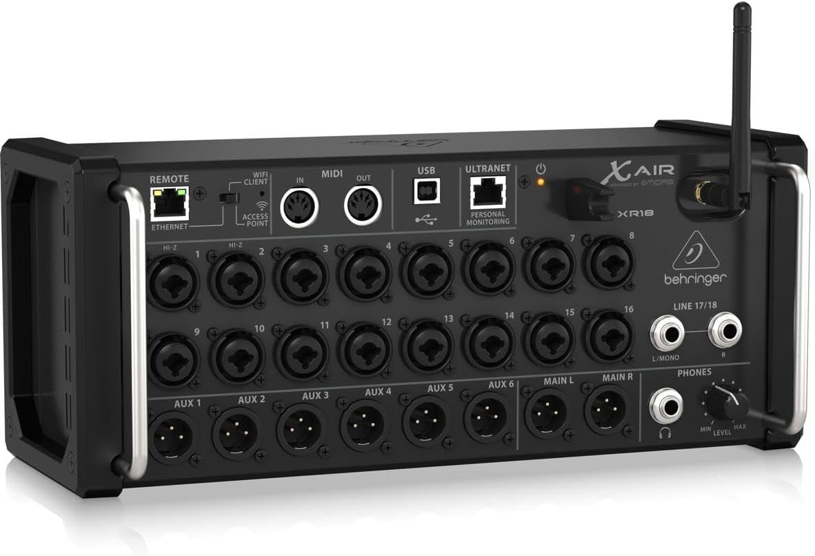 X AIR XR18 18-Channel, 12-Bus Digital Mixer for iPad/Android Tablets with 16 Programmable Midas Preamps, Integrated