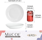 White Pasta Bowls 28 oz, Ceramic Salad Bowls Set of 6