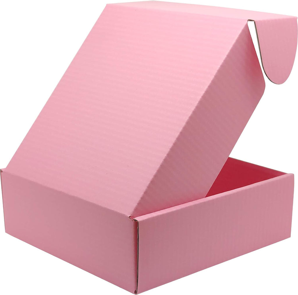 6x6x2 Shipping Boxes Set of 50, Pink Mailer Corrugated Cardboard Box