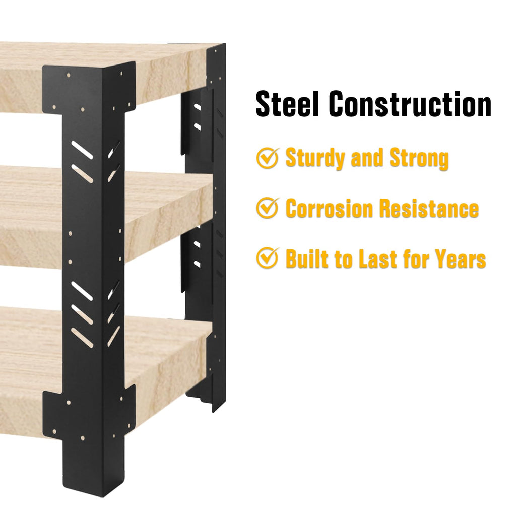 Heavy Duty Metal Workbenches Leg Kit for Garage, Storage Shelving Frame Customizable Sizes for Workbench Legs Work