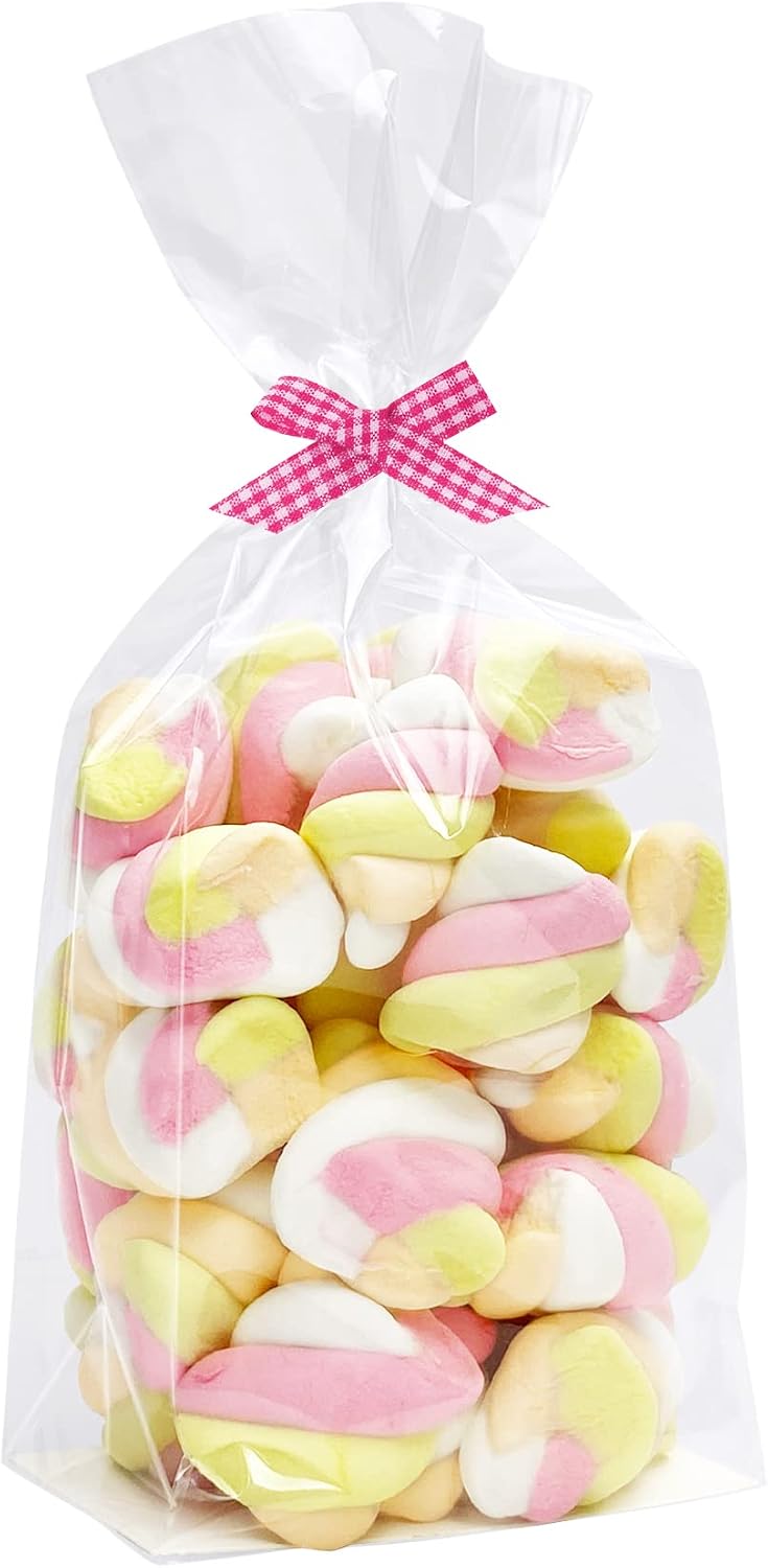 Flat Bottom Cellophane Bags With Paper Insert, 3x2x8 Inch 100 Pcs