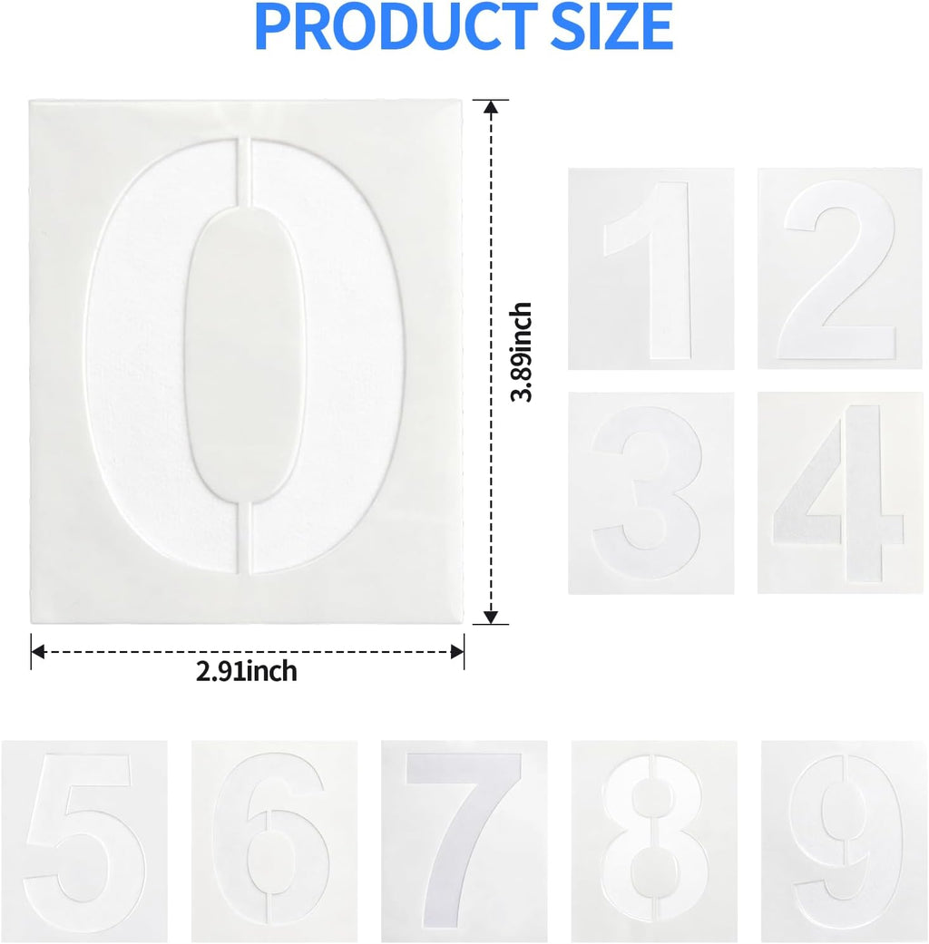 4 Inch Number Stencils Set for Painting, Spray Paint Stencil, Large Digital Templates, Curb Number Painting Kit for