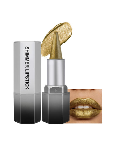 Metallic Shimmer Lip Liner Lipstick,Goth Gold Lip Gloss Eyeshadow for Women
