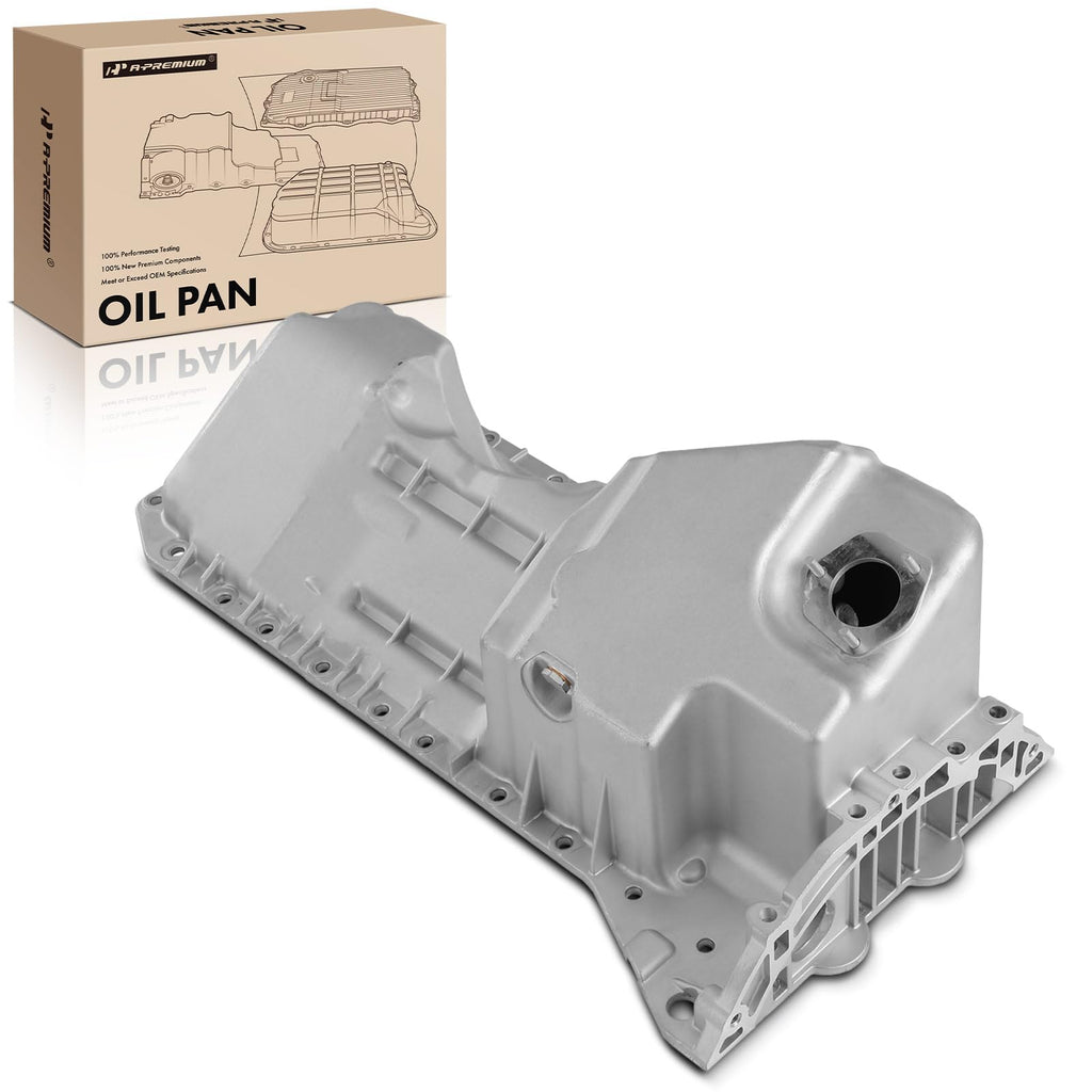 A-Premium Engine Oil Pan Sump with Drain Plug, Compatible with BMW