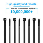 Eletoo 8 Inch Black Zip Ties 1200 Pack Cable Ties 35 LBS