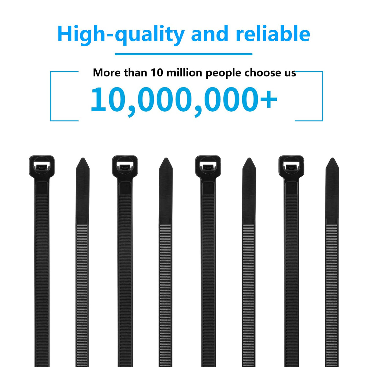 Eletoo 8 Inch Black Zip Ties 1200 Pack Cable Ties 35 LBS