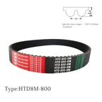 800-8M-15 HTD Timing Belt, 800mm Length x 15mm Width x 6mm Height, 8mm Pitch, 100 Teeth, Closed Loop Pulley Timing Belt