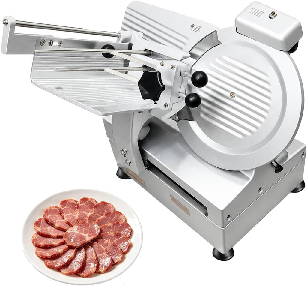 Deli Slicer, 550W Automatic Meat Slicer with 10 Inch Premium Blade, Adjustable Thickness for Roast Beef, Turkey