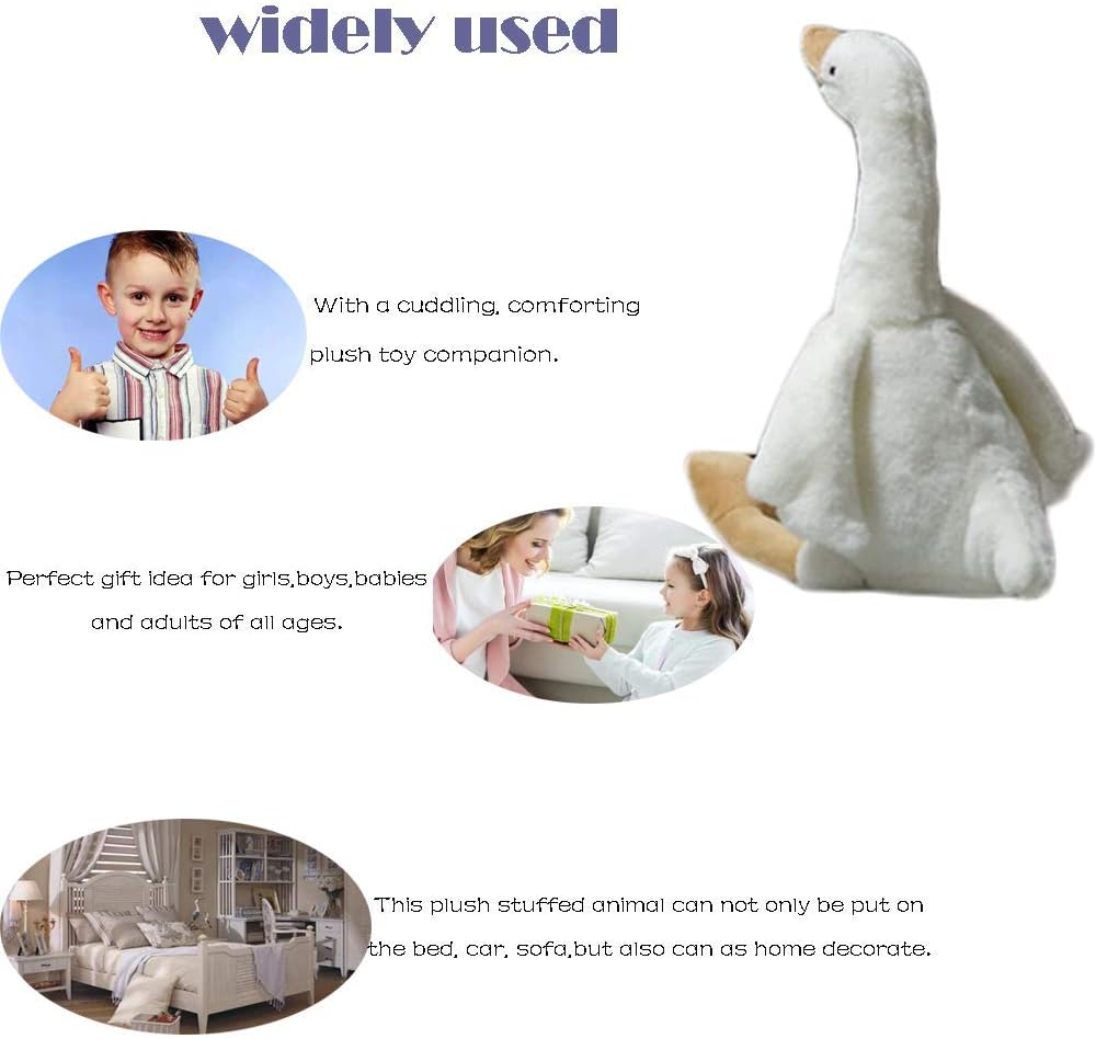 15.7" Swan Stuffed Animal,Goose Plush White Stuffed Animal Toy Gifts for Kids