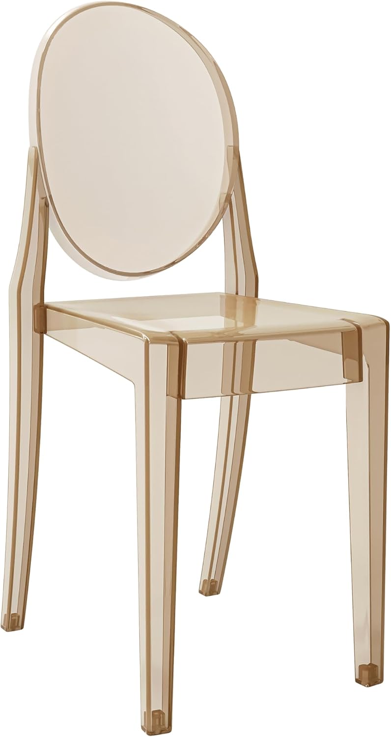 Ghost Chairs, Stackable Acrylic Event Chairs, Set of 4, Amber