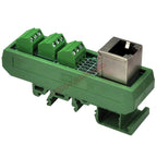 Electronics-Salon Slim DIN Rail Mount RJ45 8P8C Breakout Board Interface Module.