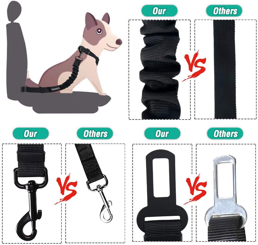 Dog Seat Belt, Durability Retractable Dog Car Harness Adjustable Dog Seat Belt for Vehicle Nylon Pet Safety Seat