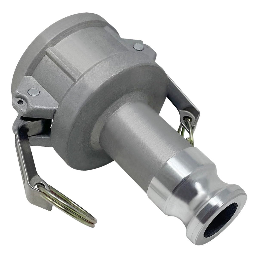 Gloxco Aluminum Type DA Cam and Groove Hose Fitting, Reducer, 2" Female Coupler x 1" Male Adapter (CAM-2010-DA-AL)