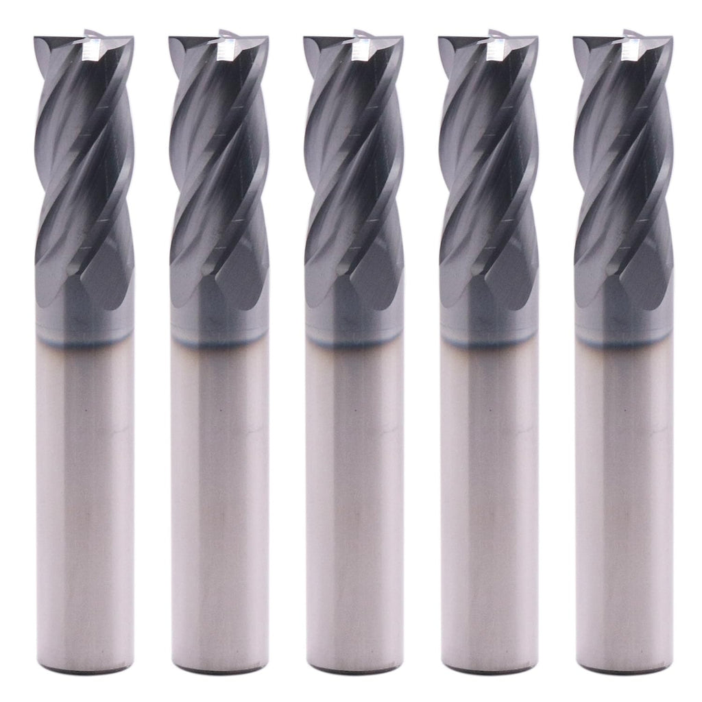 SEFHLI 4 Flute Solid Carbide Square End Mill Set(5Pcs, 7/16"), AlTiN Coated