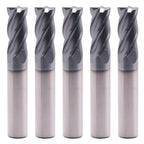 SEFHLI 4 Flute Solid Carbide Square End Mill Set(5Pcs, 7/16"), AlTiN Coated
