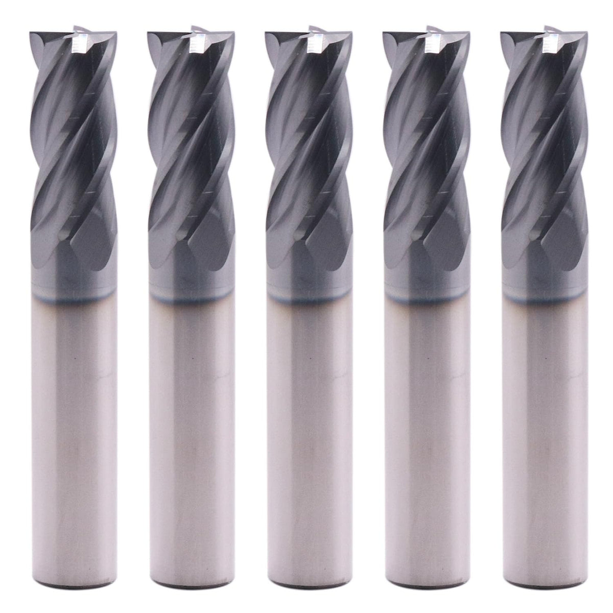 SEFHLI 4 Flute Solid Carbide Square End Mill Set(5Pcs, 7/16"), AlTiN Coated