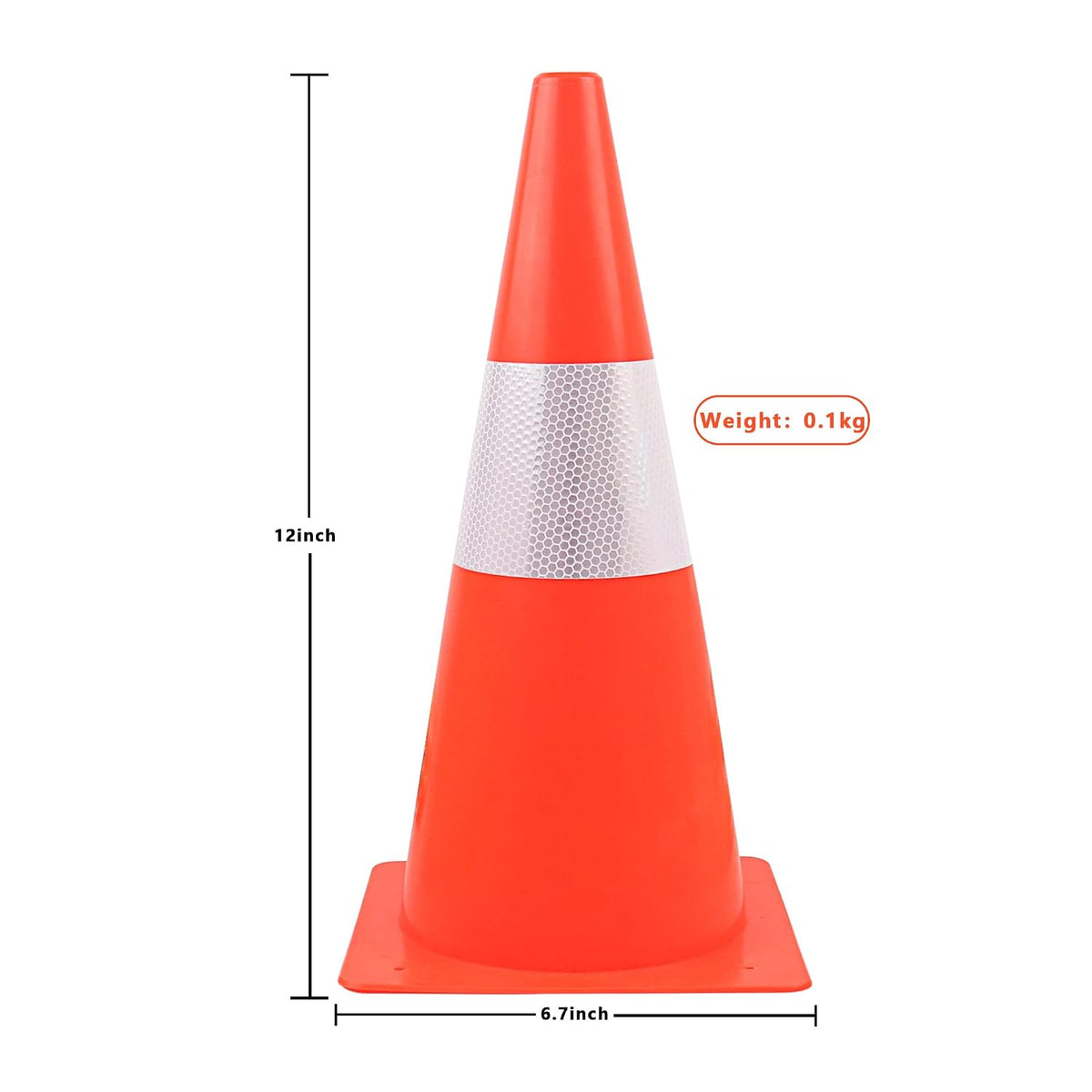 12 inch Traffic Safety Cones with Reflective Collars,[4 Pack]Orange Soccer Training Cones| Parking Cones|