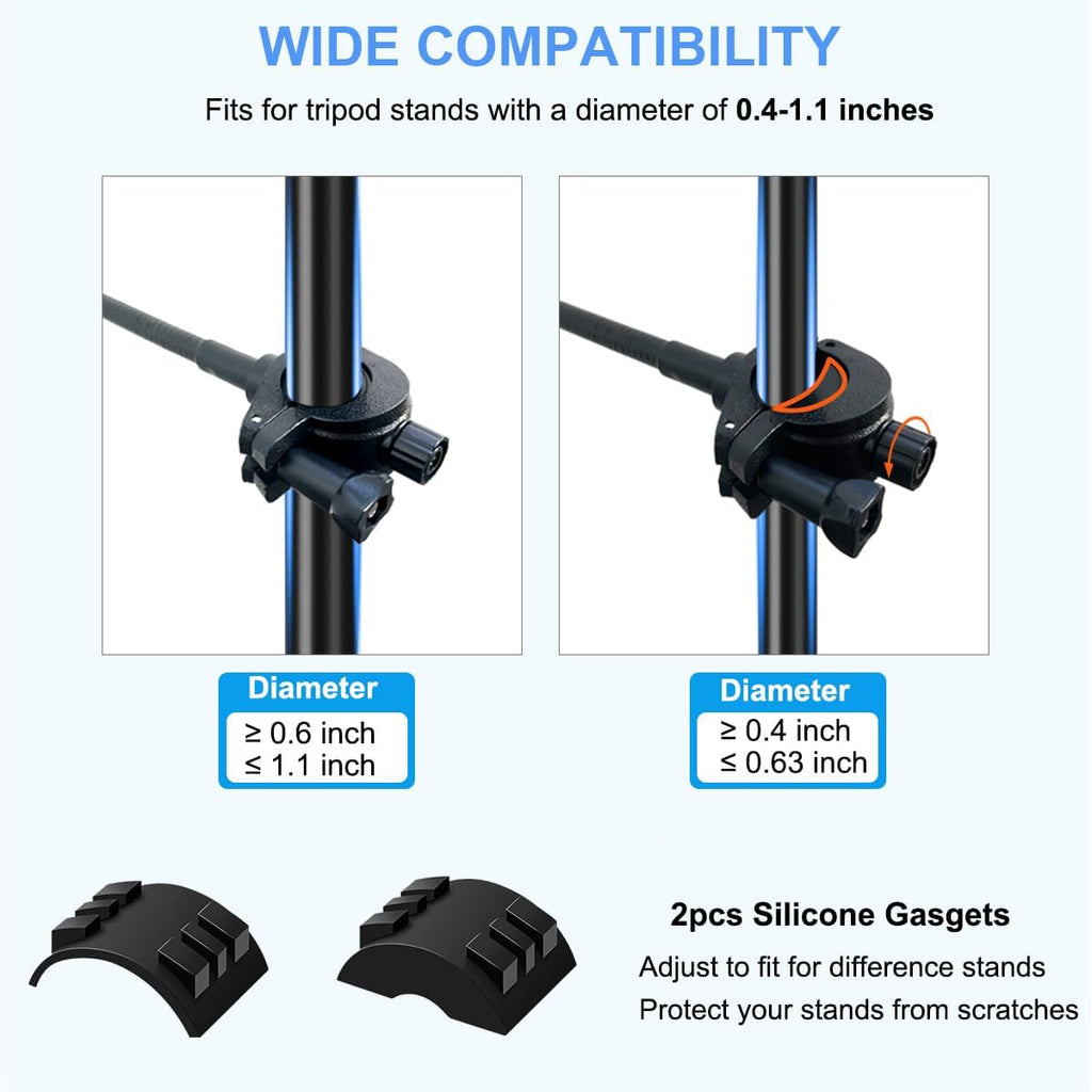 Mic Stand Phone Holder, Flexible Phone Holder for Microphone Stand, Adjustable iPhone Mic Stand Holders, Music Stands