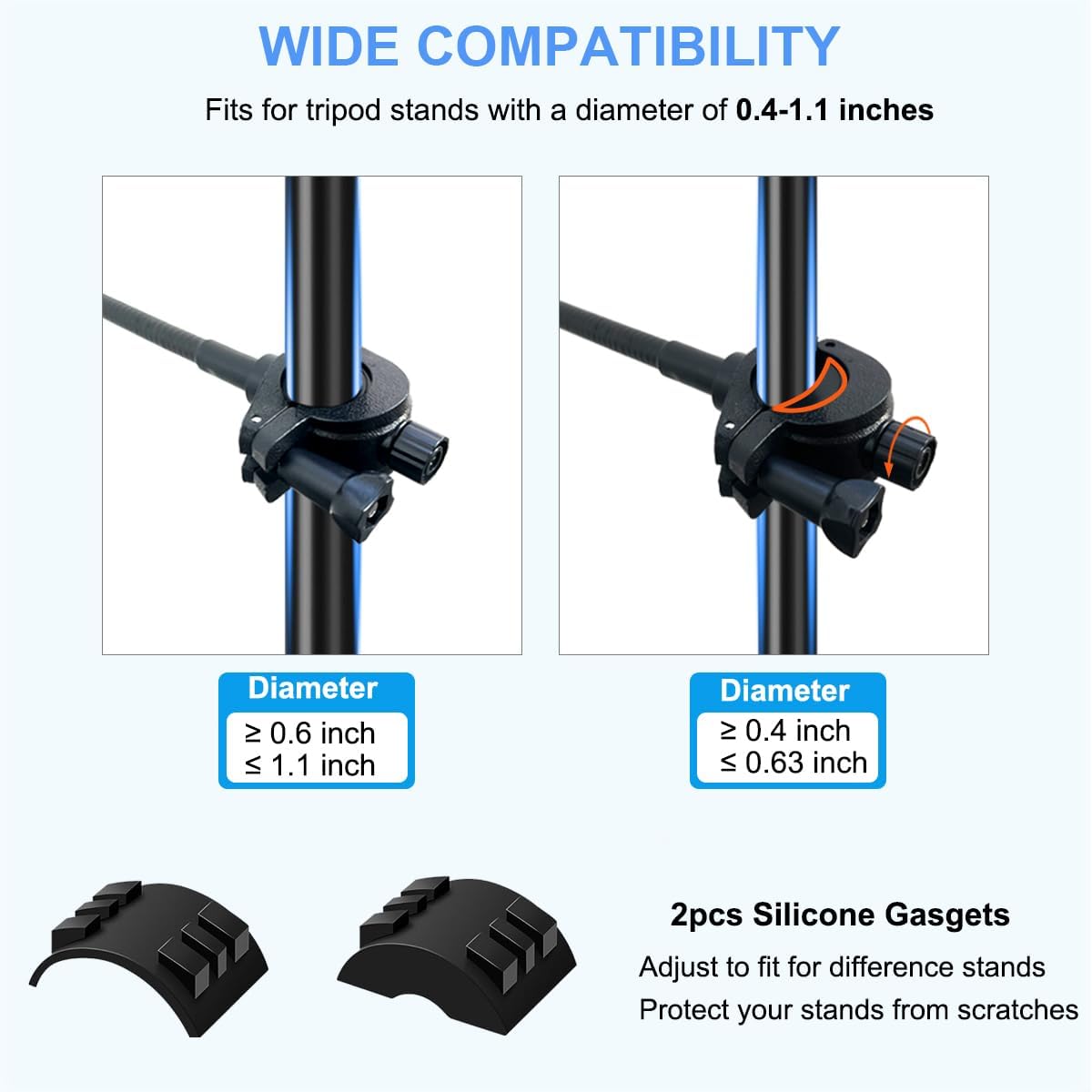 Mic Stand Phone Holder, Flexible Phone Holder for Microphone Stand, Adjustable iPhone Mic Stand Holders, Music Stands