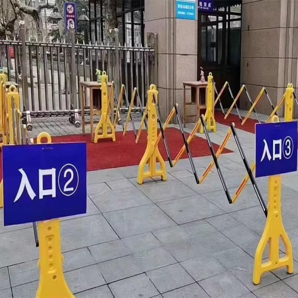 Expandable Mobile Barricade, Outdoor Plastic Retractable Traffic Fence, Crowd Control Barriers Guard | Portable |
