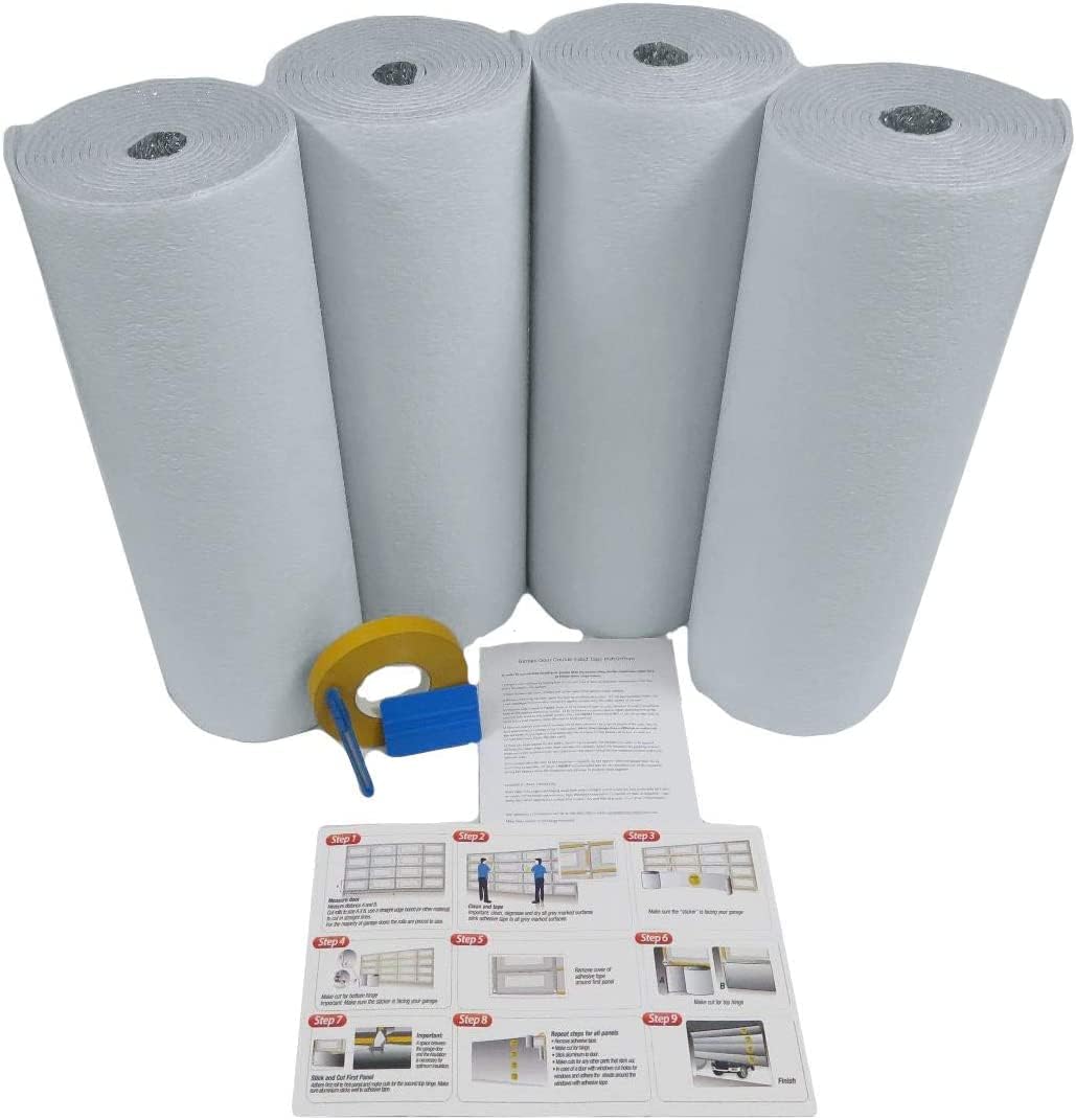 NASA TECH White Reflective Foam Core 2 Car Garage Door Insulation Kit R Value 8.0 Made in USA New and Improved Heavy