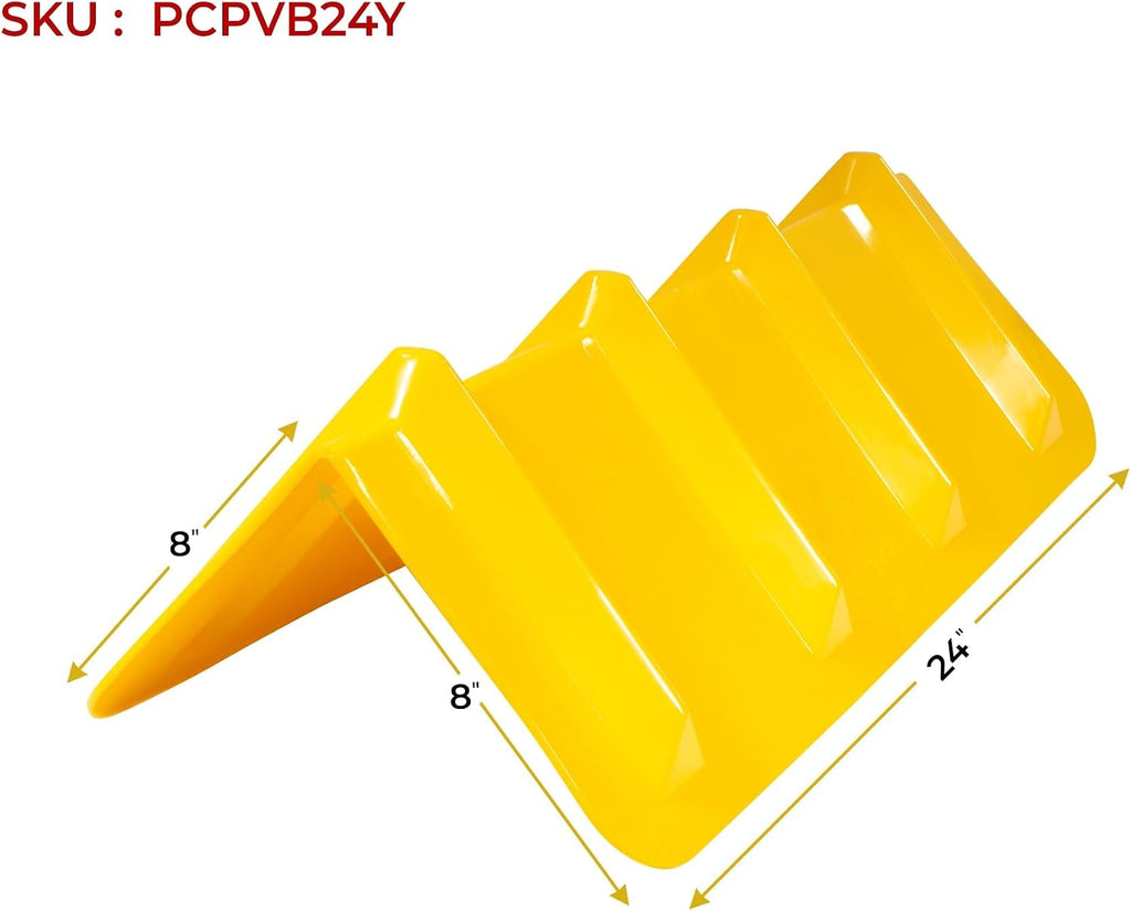 4 Pack 8"x8"x24" Yellow Flatbed Corner Protector - V Shaped Edge Guard for Tie-Down Winch & Ratchet Straps - Plastic