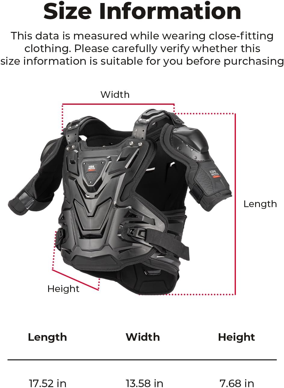 Motorcross Chest Protector for Adult Dirt Bike Protective Gear | Features：Breathable,Full Shoulder