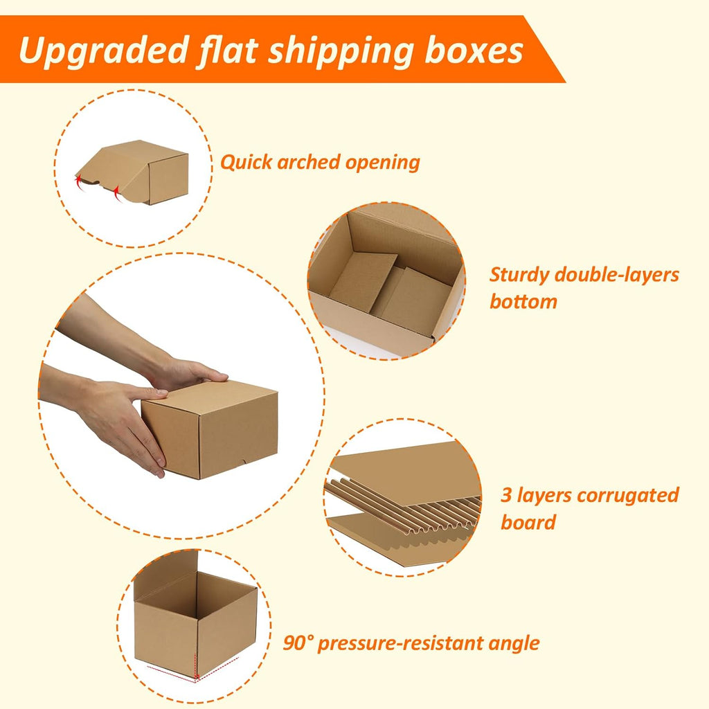 7x5x4 inches Shipping Boxes Set of 50, Brown Corrugated Cardboard Box Literature Mailer