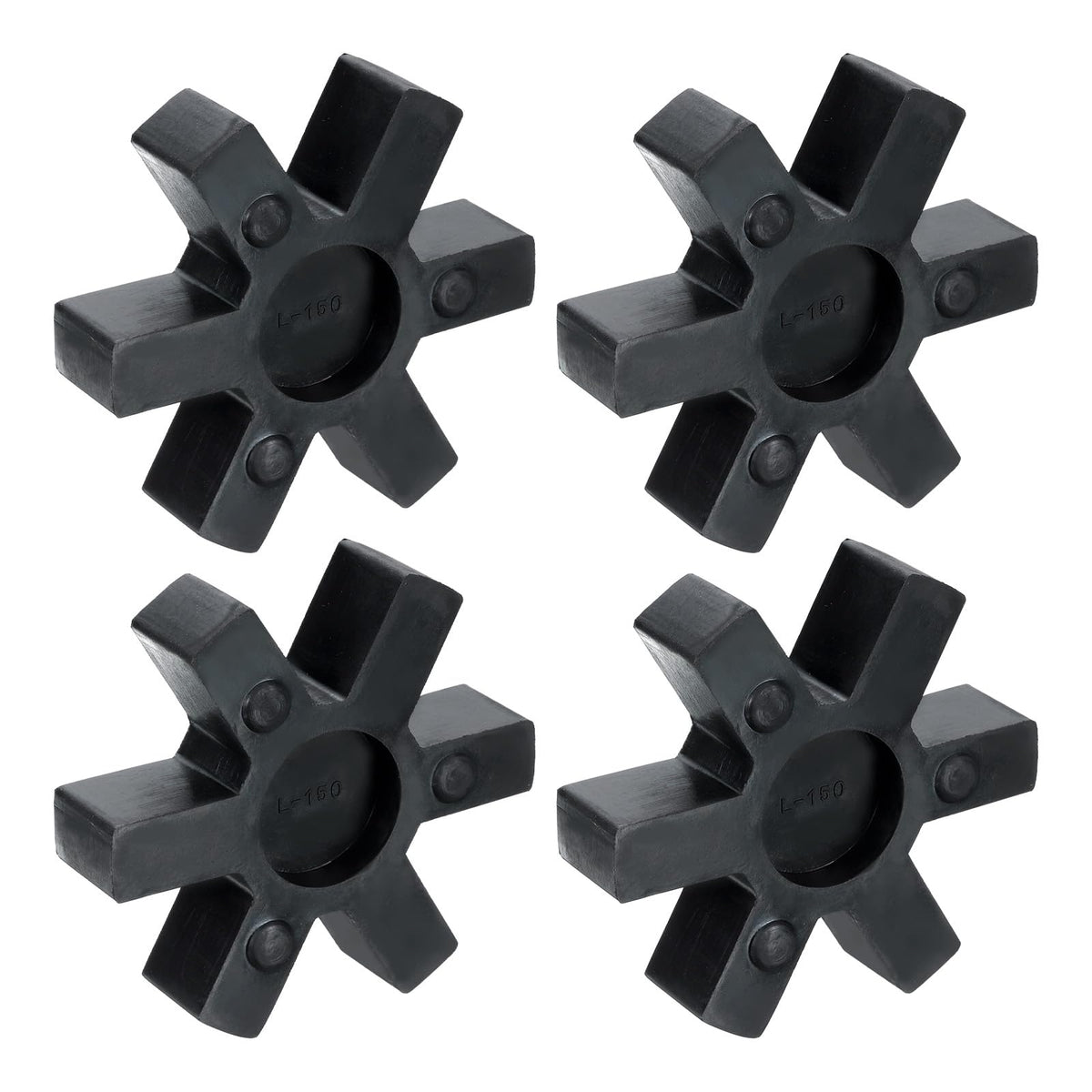 uxcell Jaw Coupling Insert L150 NBR Rubber Flexible Solid Type Black 4pcs