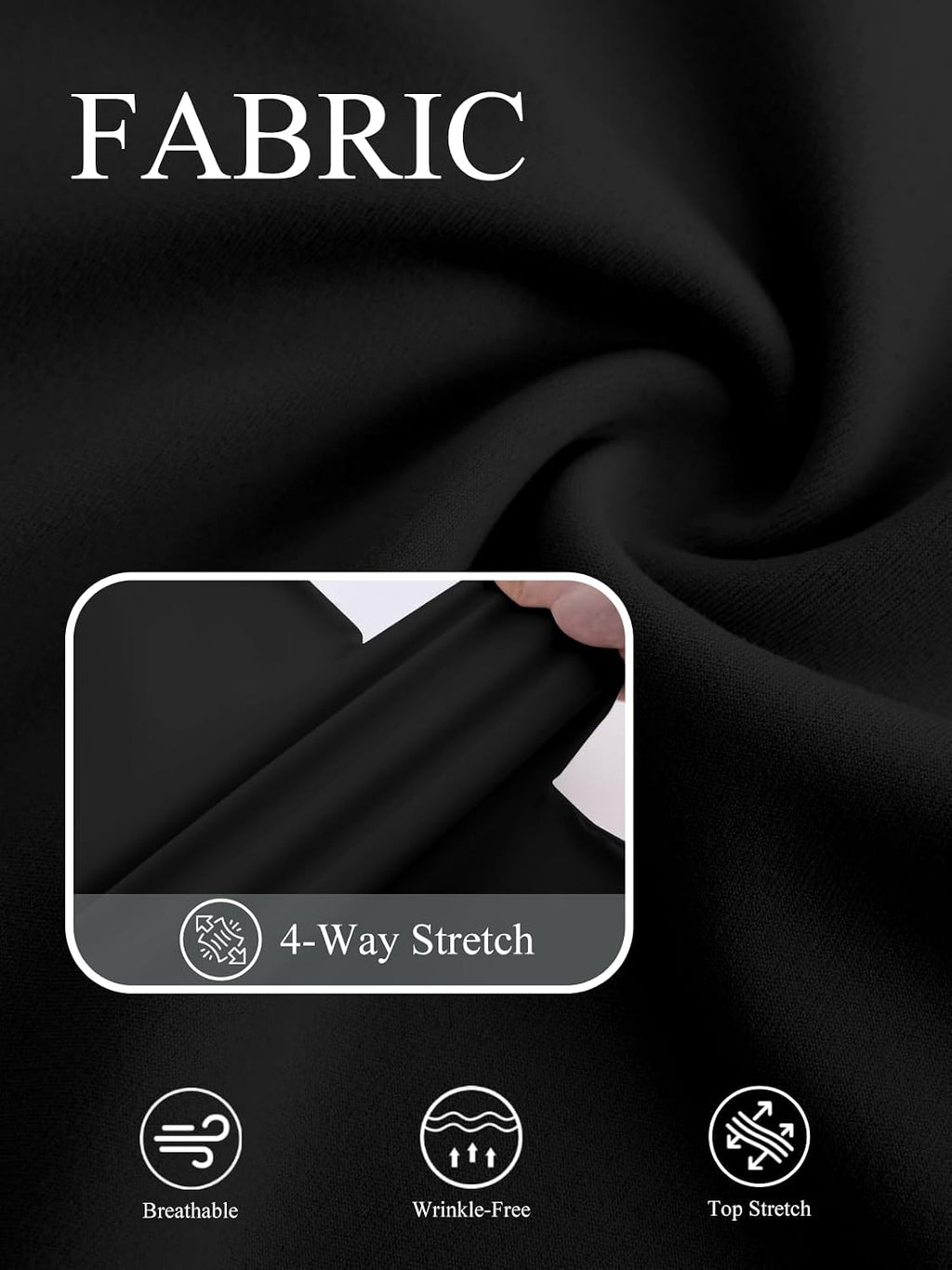 Womens Wide Leg Dress Pants Stretch Work Slacks with Pockets