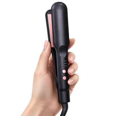 Mini Flat Iron for Short Hair with 15S Fast Heat Wide Ceramic Plate
