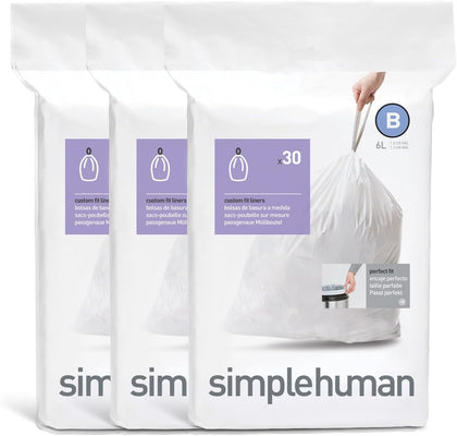 Code B 90 Count Custom Fit Liners, Drawstring Kitchen Trash Bags, One-by-One Mess-Free Dispense, Extra Thick & Double