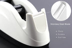 Heavy Base Nonskid Desk Tape Dispenser One-Hand Dispensing, White, 2 Pack