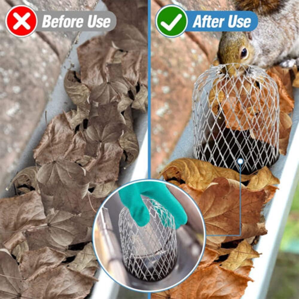 10 Pack Gutter Downspout Guards Screen 3.5 Inch Filter Leaf Strainer
