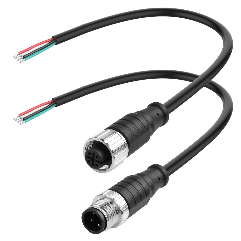 YACSEJAO M12 Connector Aviation Sensor Cable, 25CM/0.8FT, 4 Pin