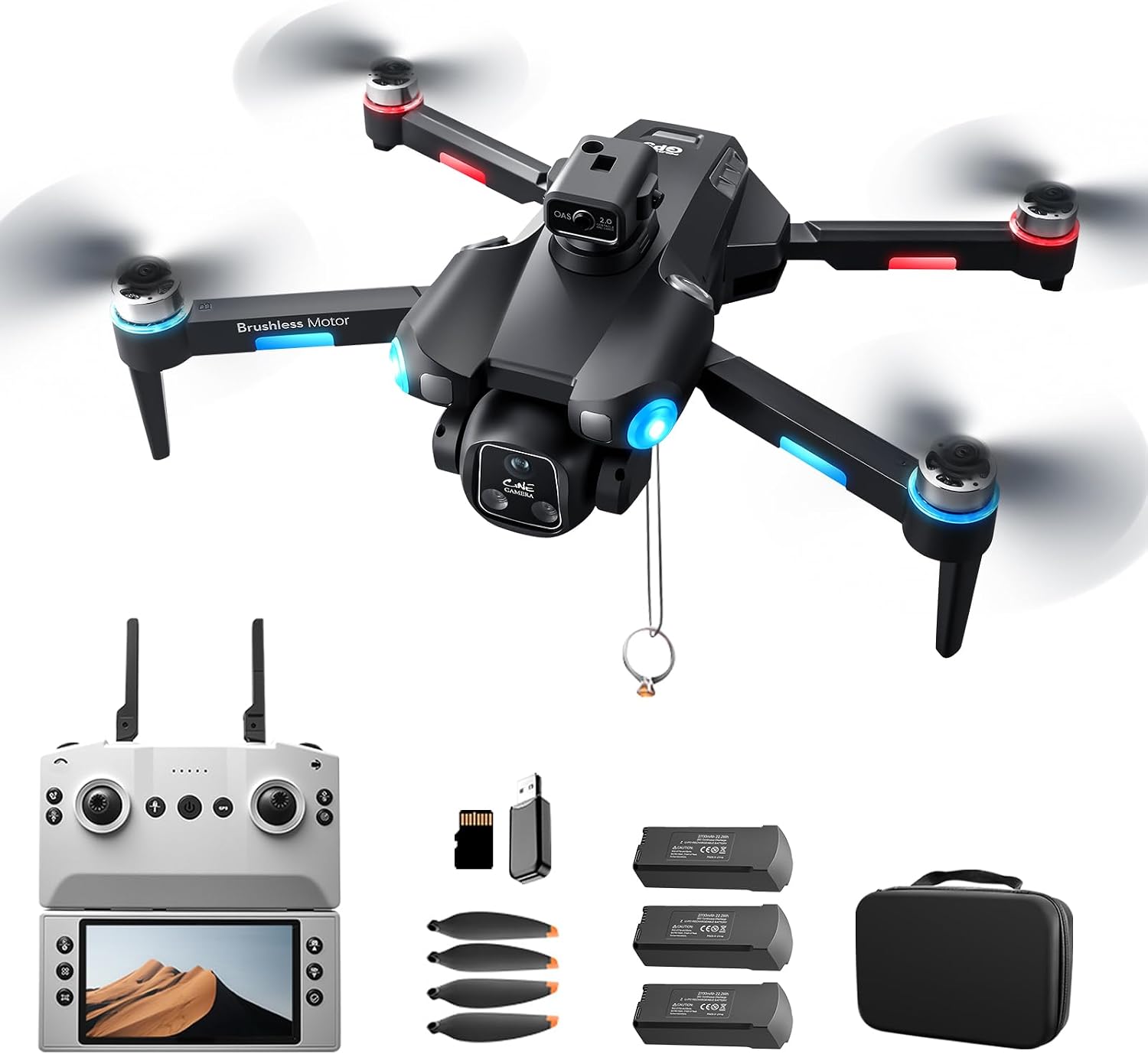 A189 GPS Drones with Camera for Adults 4K, 60Min Flight Time 4.5" HD Screen | 360° Obstacle Avoidance, Long Control