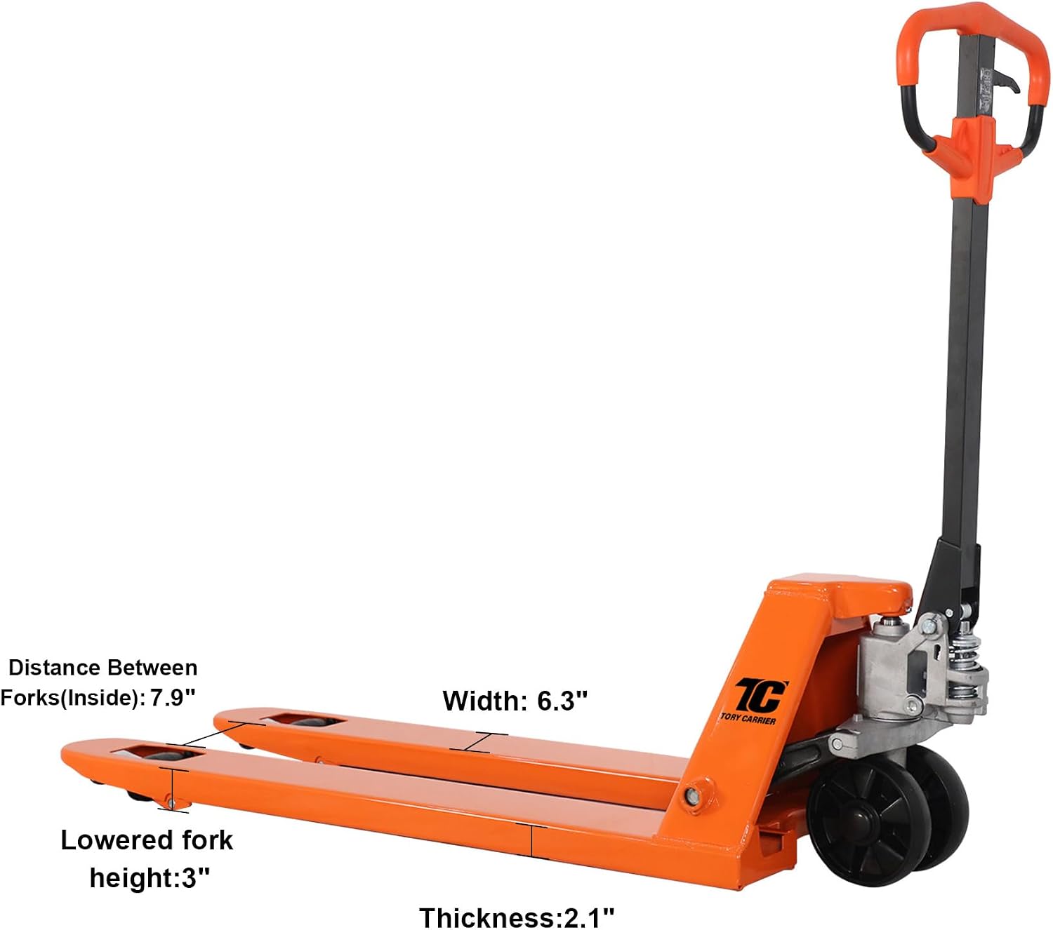 Tory Carrier Manual Pallet Truck - 5500LBS High - Capacity, 21" x 48" Forks, Industrial - Grade Heavy - Duty Solution