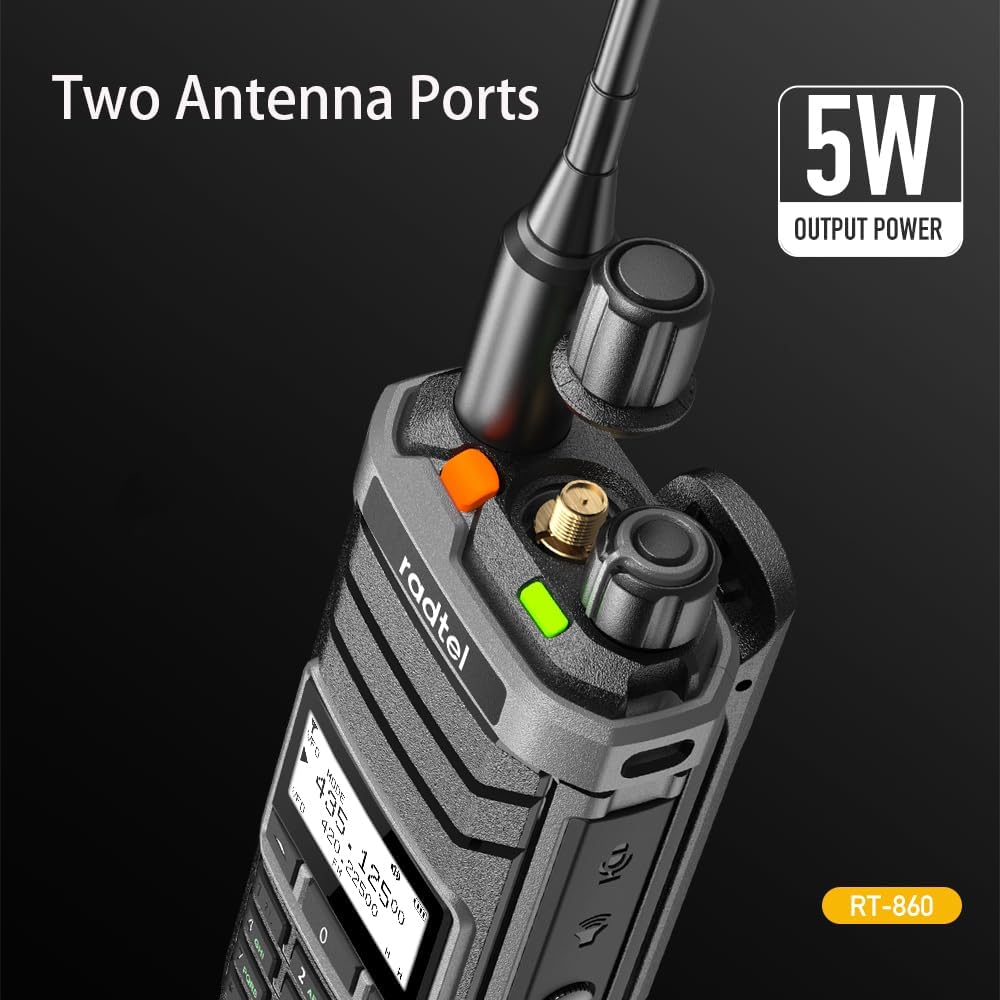 RT-860 Multi Band Ham Radio HF UHF VHF Dual Band with AM USB LSB CW CB LW MW SW SSB Reception, 1024 Channels, 2000mAh