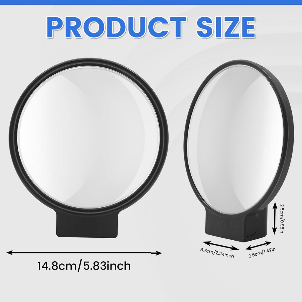 Tractor Mirrors Convex Truck Forklift Mirror Wide Angle Adjustable Side Rear View Blind Spot Reduction Black (2, 5.83