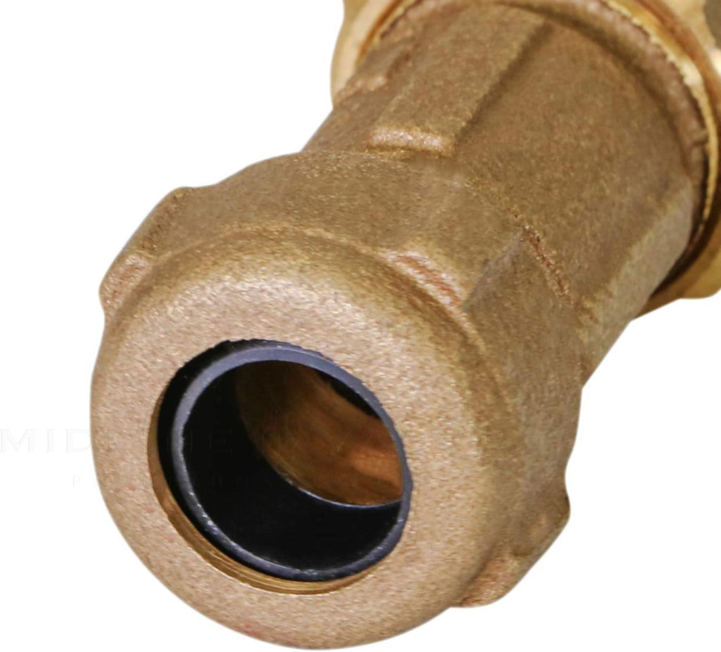 Midline Valve RSC2322 Compression Coupling, Packing Nut, Brass 1 in. Nominal Fitting, 3 in. Length