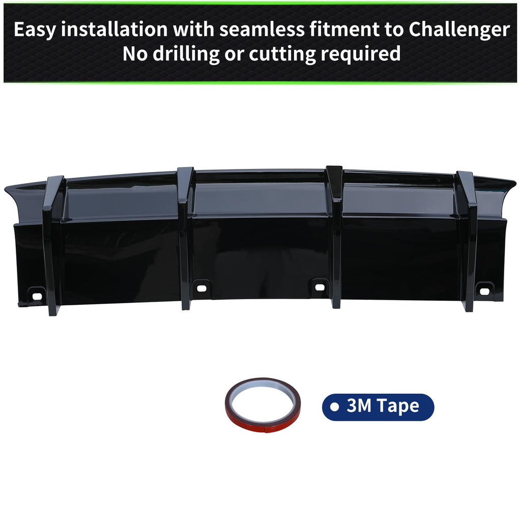 WildWell Rear Bumper Diffuser Compatible with 2015-2024 Dodge Challenger