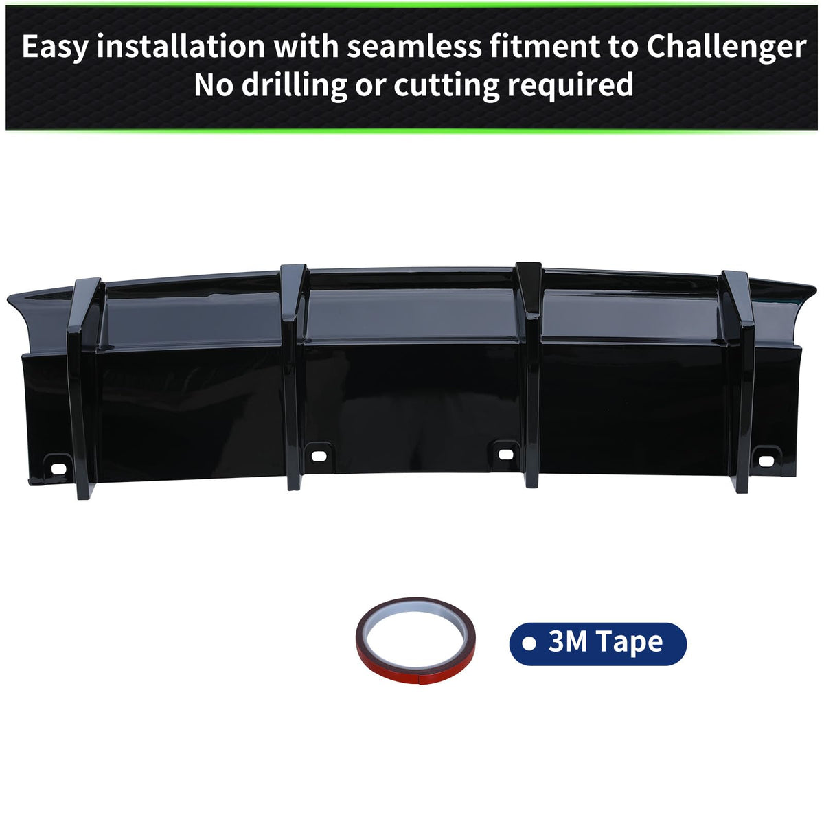 WildWell Rear Bumper Diffuser Compatible with 2015-2024 Dodge Challenger