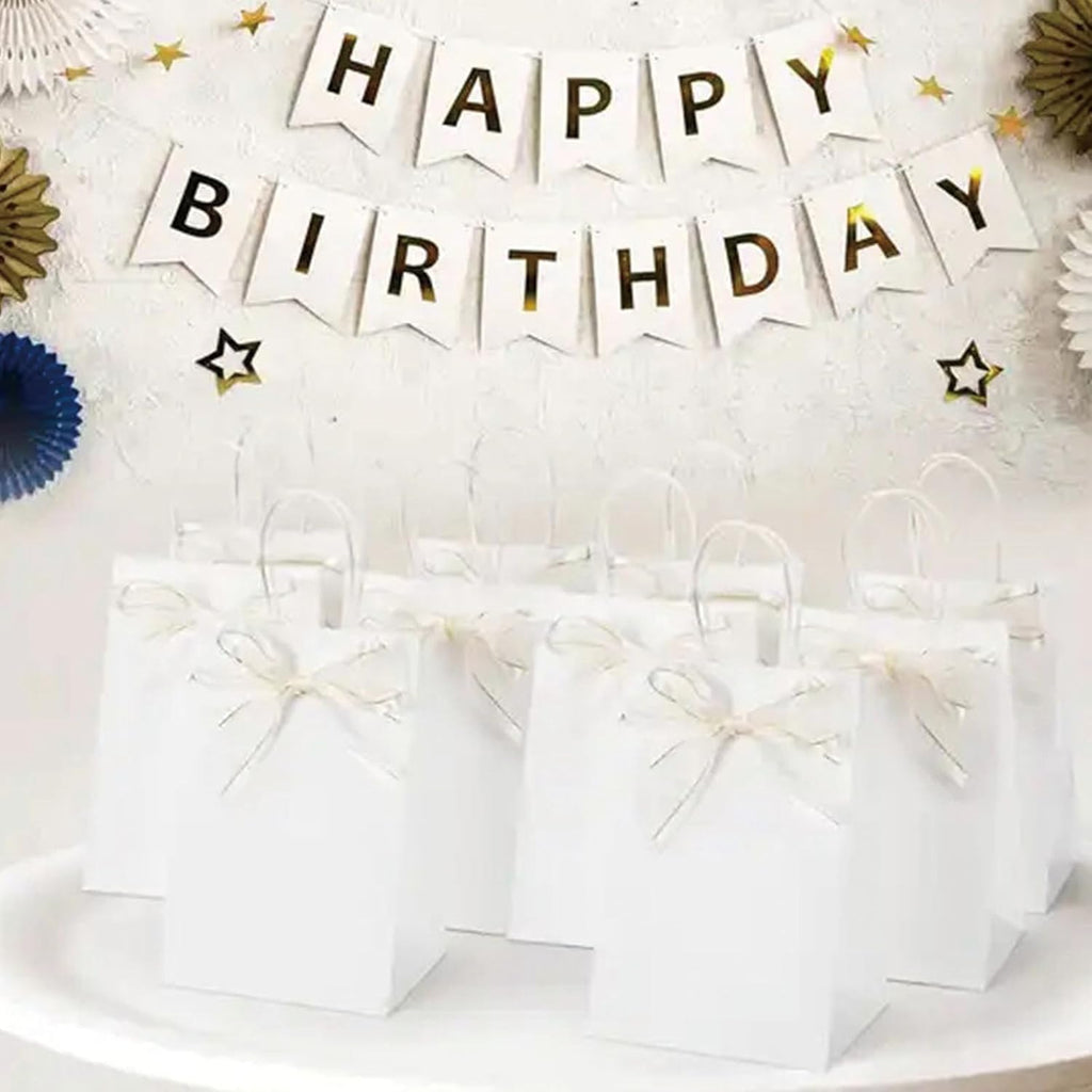120 pack White Gifts Bags with Handles Assorted Sizes Mixed Sizes Bulk Kraft Paper Gift Bags Take Out Bags for