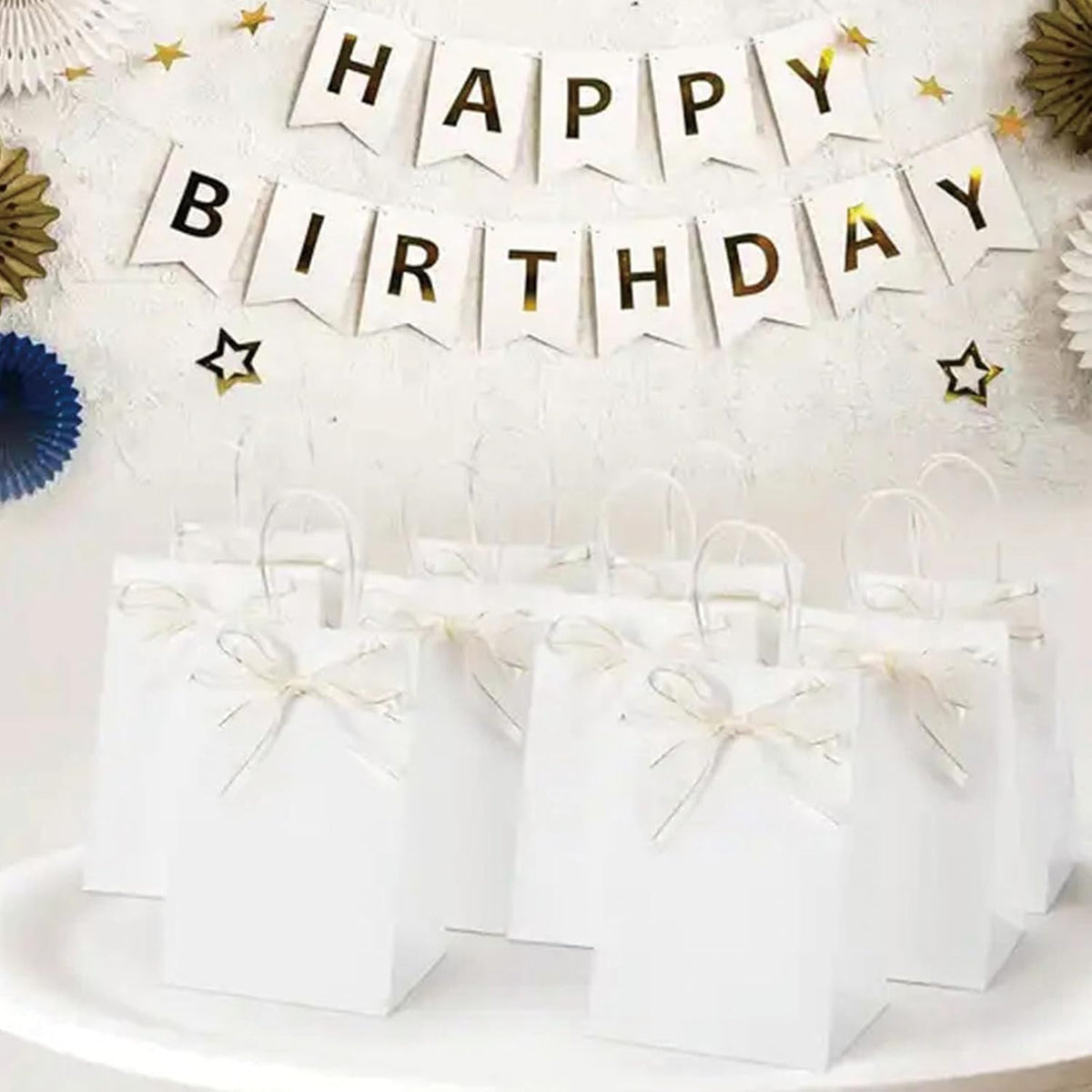 120 pack White Gifts Bags with Handles Assorted Sizes Mixed Sizes Bulk Kraft Paper Gift Bags Take Out Bags for