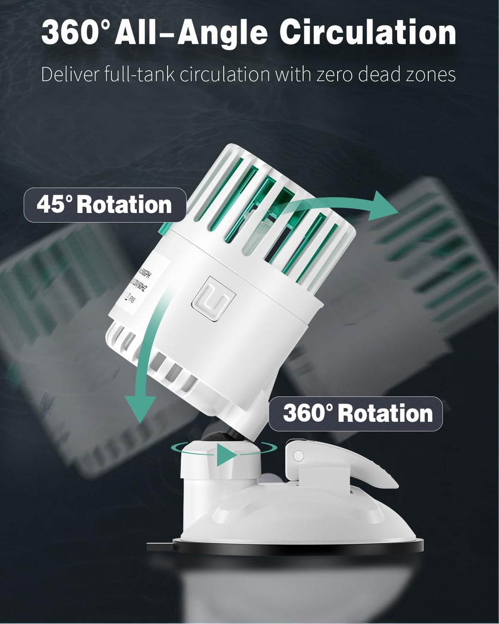 Wave Maker for Aquarium, 500 GPH Aquarium Powerhead, Quiet Submersible Wavemaker for Fish Tanks up to 35 Gallons