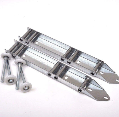 Garage Door Quick Turn Top Fixture Brackets with (4) Nylon Rollers Low Headroom