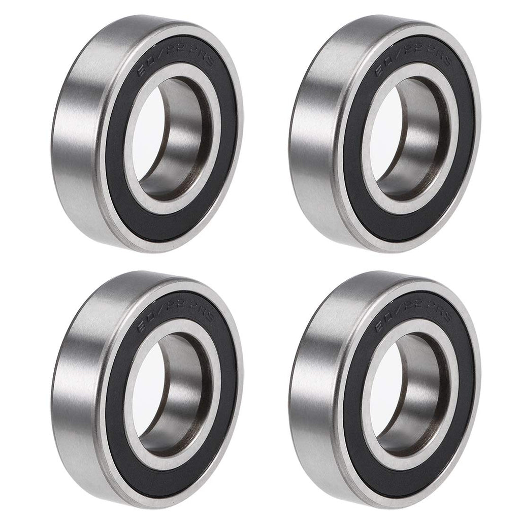 uxcell 60/22-2RS Deep Groove Ball Bearings Z2 22mm x 44mm x 12mm Double Sealed Chrome Steel 4pcs