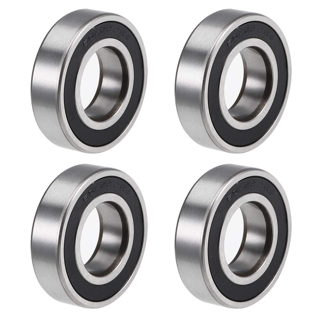 uxcell 60/22-2RS Deep Groove Ball Bearings Z2 22mm x 44mm x 12mm Double Sealed Chrome Steel 4pcs