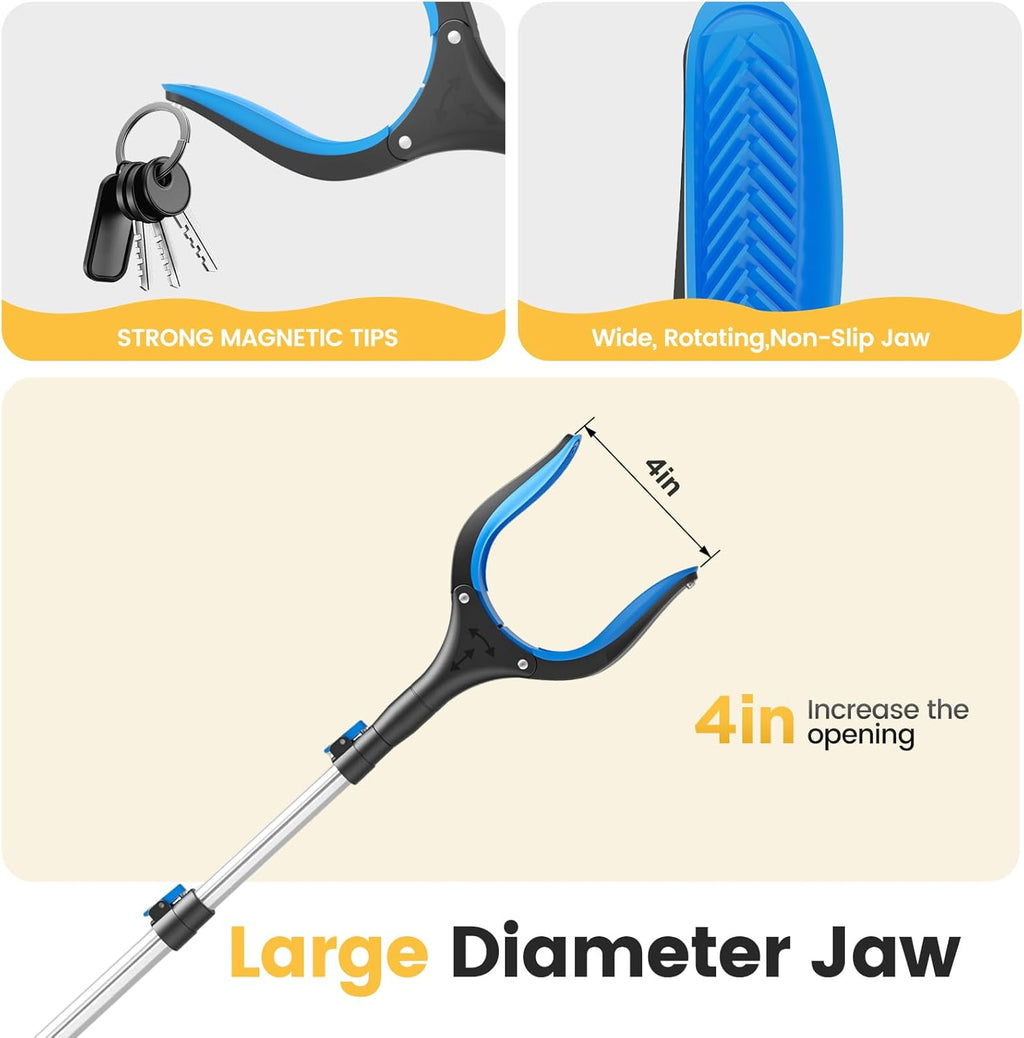 Telescopic Grabber Reacher Tool, 5-Level Adjustable Length (23'' to 41'') - Trash Claw Gripper, Pickup Stick for