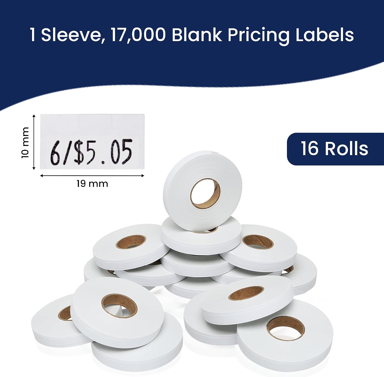 Pricing Labels for Monarch 1110 White - 17,000 Labels w/ 16 Rolls Value Pack, 1 Sleeve - Made in USA